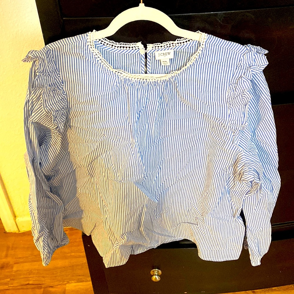 J. Crew blue and white shirt